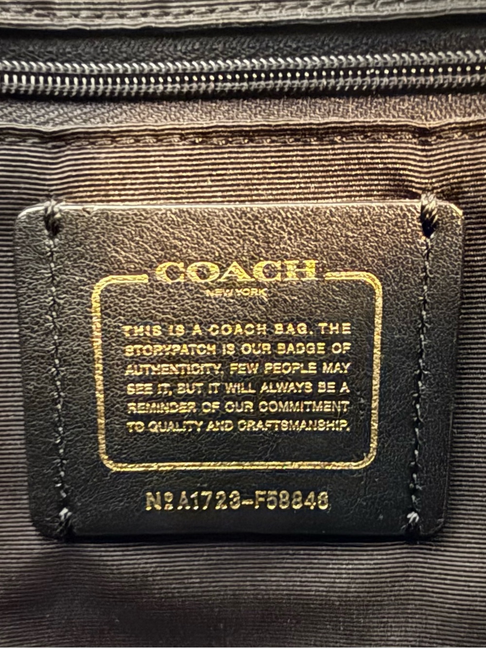 Coach F58848 Black Crossgrain Leather City Zip Tote - Picture 7 of 11